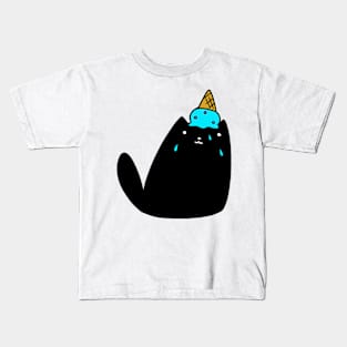 Icecream Black Cat Kids T-Shirt